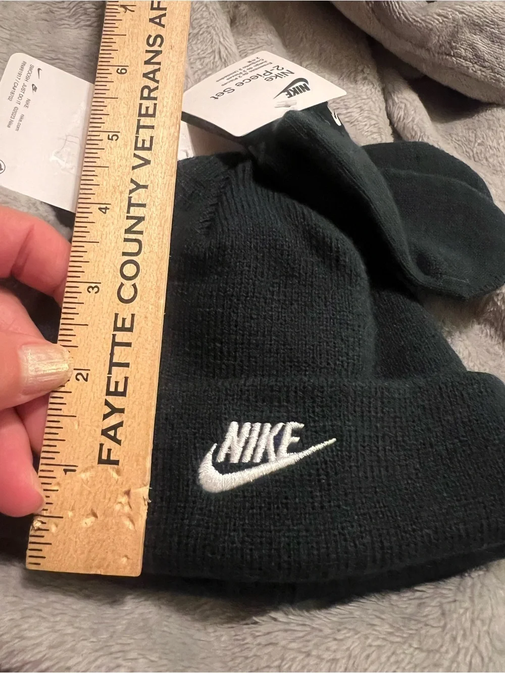 Nike Dark Navy, Infant, 2 Piece Knit Hat & Mittens, new with tags - Picture 8 of 8